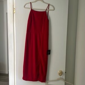 Red backless dress
